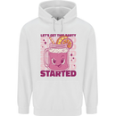 Party Started Alcohol Beer Hen Doo Stag Do Mens 80% Cotton Hoodie White