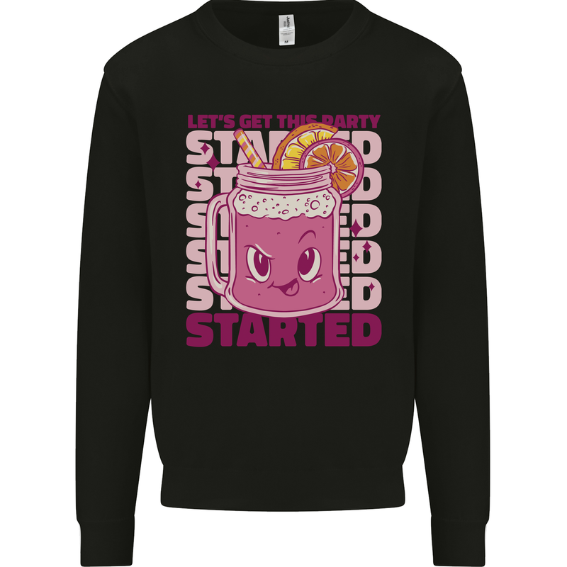 Party Started Alcohol Beer Hen Doo Stag Do Mens Sweatshirt Jumper Black