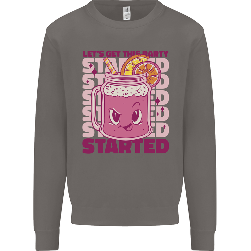 Party Started Alcohol Beer Hen Doo Stag Do Mens Sweatshirt Jumper Charcoal