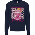 Party Started Alcohol Beer Hen Doo Stag Do Mens Sweatshirt Jumper Navy Blue