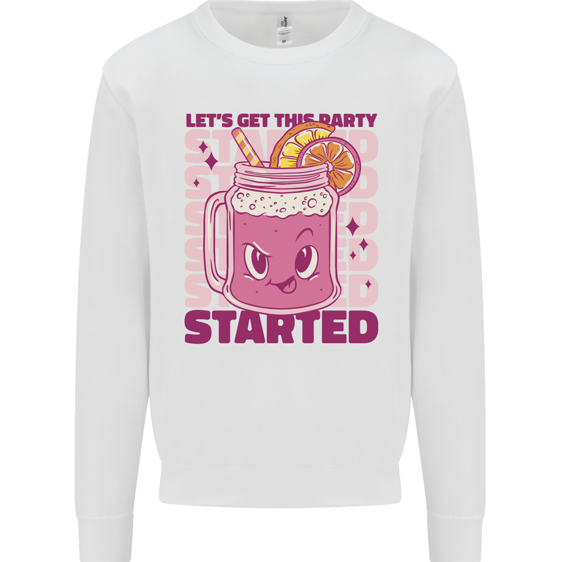 Party Started Alcohol Beer Hen Doo Stag Do Mens Sweatshirt Jumper White