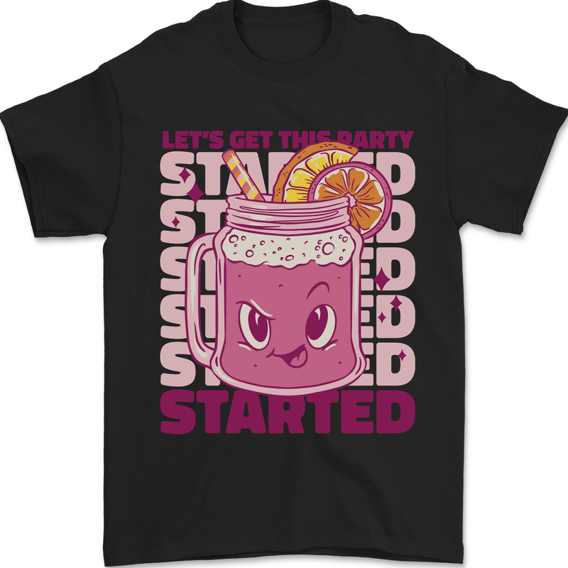 Party Started Alcohol Beer Hen Doo Stag Do Mens T-Shirt 100% Cotton Black
