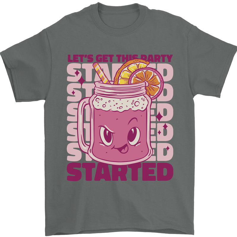 Party Started Alcohol Beer Hen Doo Stag Do Mens T-Shirt 100% Cotton Charcoal