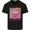Party Started Alcohol Beer Hen Doo Stag Do Mens V-Neck Cotton T-Shirt Black