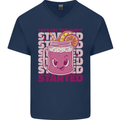 Party Started Alcohol Beer Hen Doo Stag Do Mens V-Neck Cotton T-Shirt Navy Blue