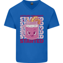 Party Started Alcohol Beer Hen Doo Stag Do Mens V-Neck Cotton T-Shirt Royal Blue