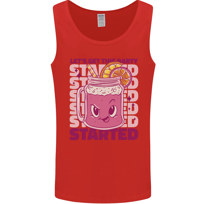 Party Started Alcohol Beer Hen Doo Stag Do Mens Vest Tank Top Red