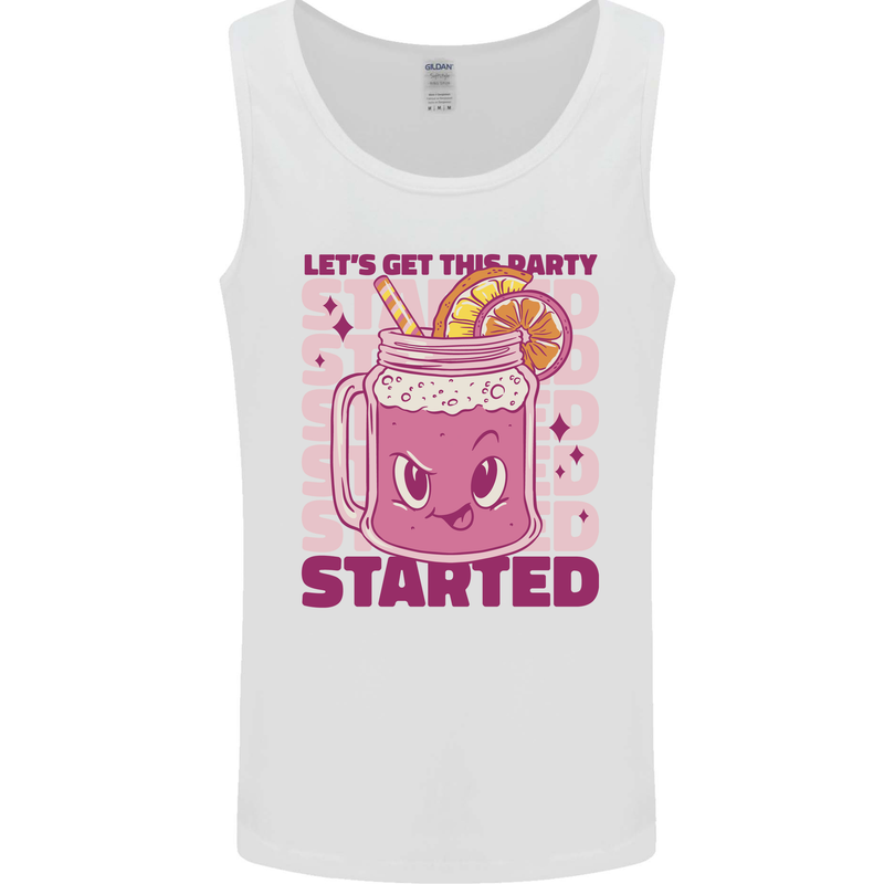 Party Started Alcohol Beer Hen Doo Stag Do Mens Vest Tank Top White