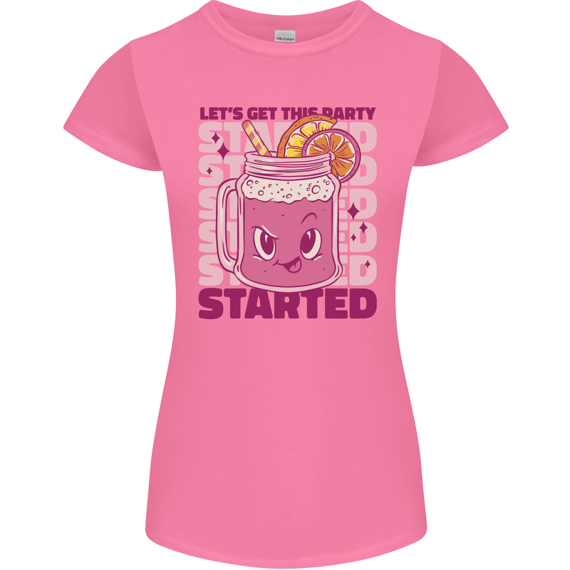 Party Started Alcohol Beer Hen Doo Stag Do Womens Petite Cut T-Shirt Azalea