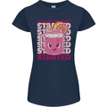 Party Started Alcohol Beer Hen Doo Stag Do Womens Petite Cut T-Shirt Navy Blue