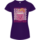 Party Started Alcohol Beer Hen Doo Stag Do Womens Petite Cut T-Shirt Purple