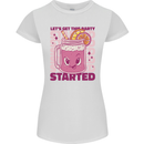 Party Started Alcohol Beer Hen Doo Stag Do Womens Petite Cut T-Shirt White