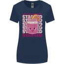 Party Started Alcohol Beer Hen Doo Stag Do Womens Wider Cut T-Shirt Navy Blue