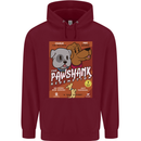 Pawshank Redemtion Funny Dog Parody Mens 80% Cotton Hoodie Maroon