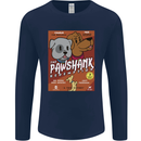 Pawshank Redemtion Funny Dog Parody Mens Long Sleeve T-Shirt Navy Blue