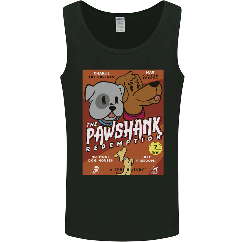 Pawshank Redemtion Funny Dog Parody Mens Vest Tank Top Black