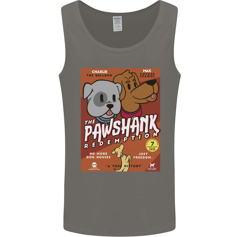 Pawshank Redemtion Funny Dog Parody Mens Vest Tank Top Charcoal