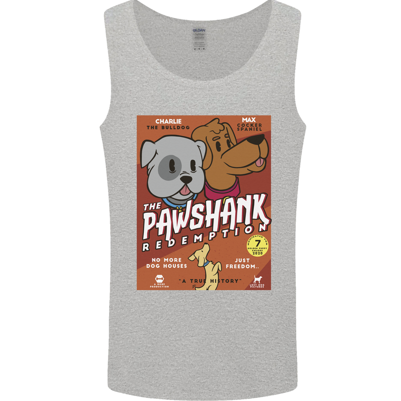 Pawshank Redemtion Funny Dog Parody Mens Vest Tank Top Sports Grey