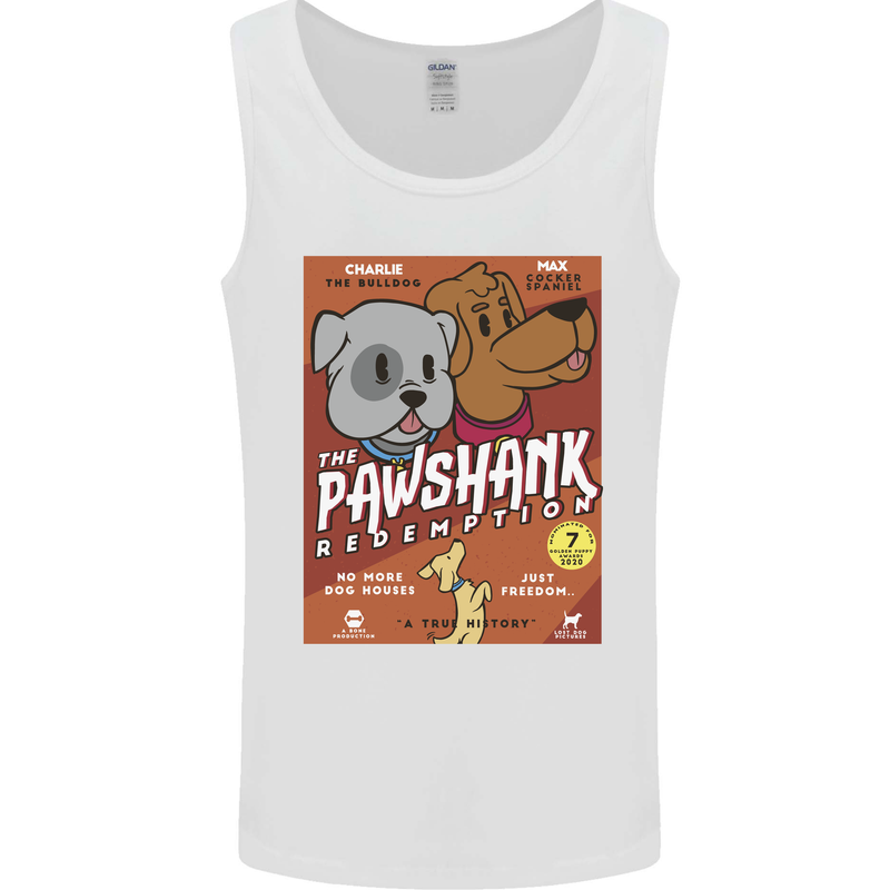 Pawshank Redemtion Funny Dog Parody Mens Vest Tank Top White