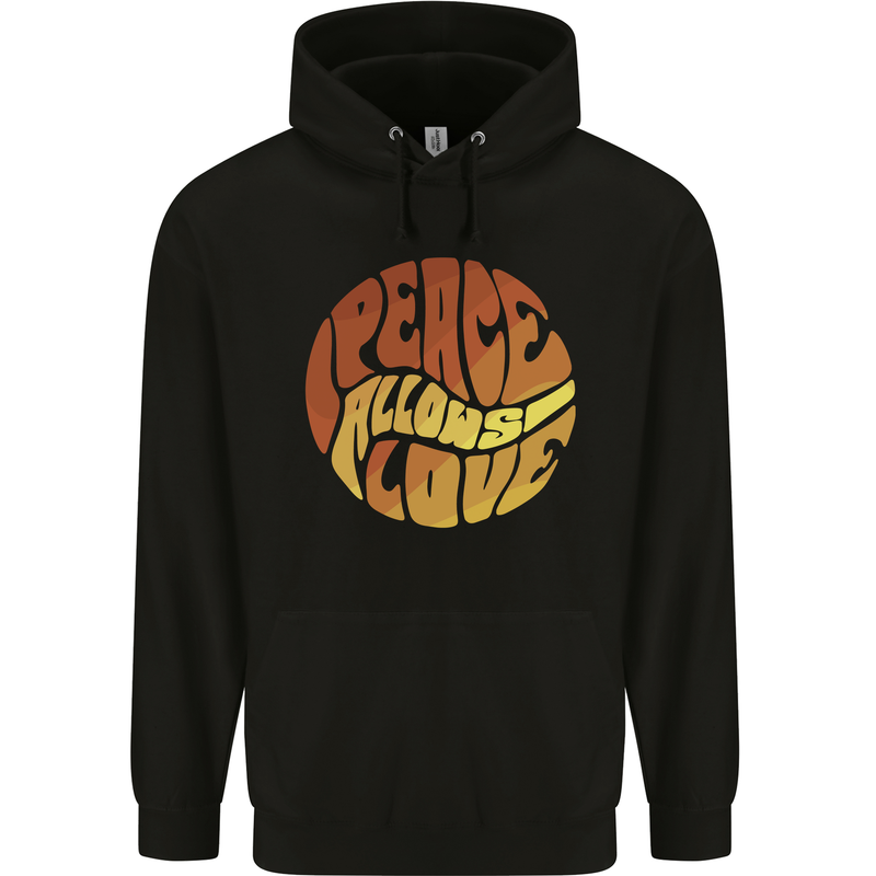 Peace Allows Love Quote Hippie Childrens Kids Hoodie Black