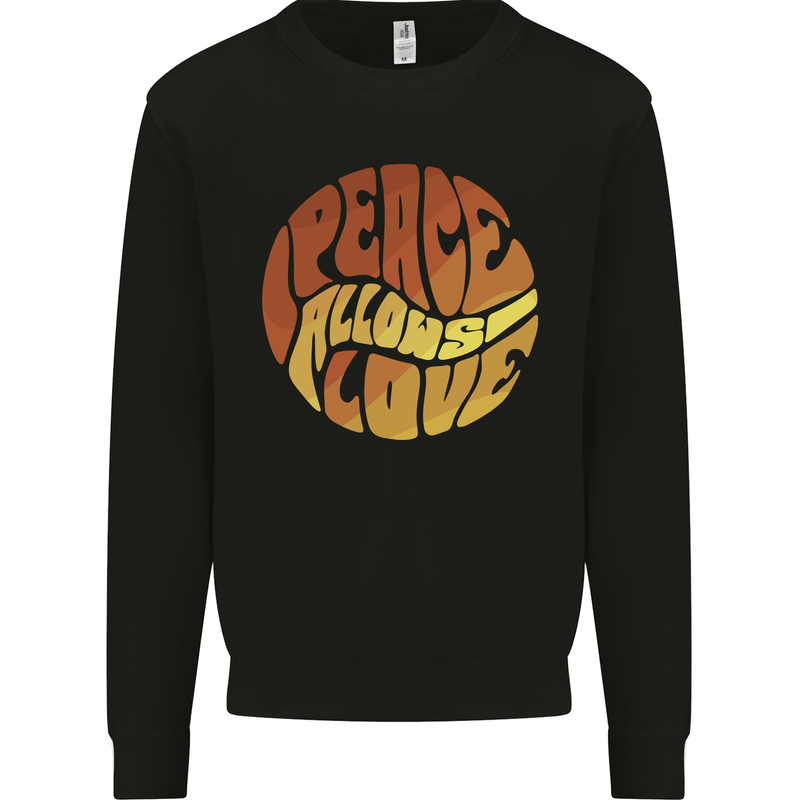 Peace Allows Love Quote Hippie Kids Sweatshirt Jumper Black
