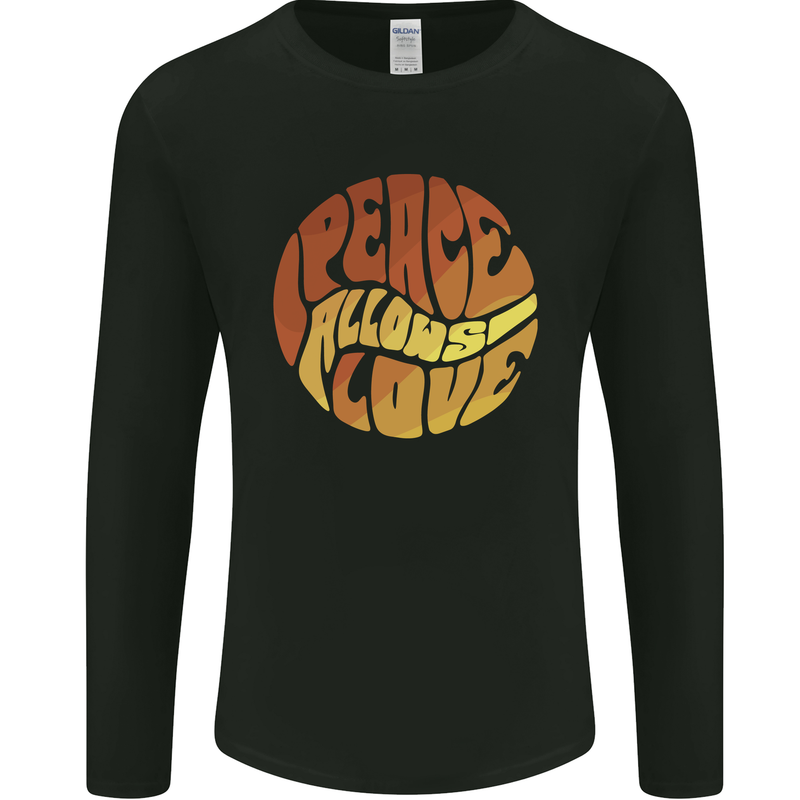 Peace Allows Love Quote Hippie Mens Long Sleeve T-Shirt Black