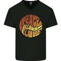 Peace Allows Love Quote Hippie Mens V-Neck Cotton T-Shirt Black