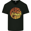 Peace Allows Love Quote Hippie Mens V-Neck Cotton T-Shirt Black