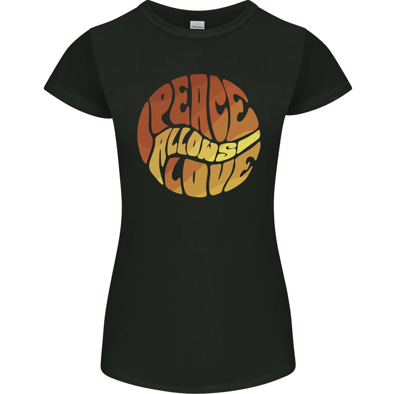 Peace Allows Love Quote Hippie Womens Petite Cut T-Shirt Black
