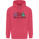 Peace Love Christmas Xmas Childrens Kids Hoodie Heliconia