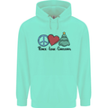 Peace Love Christmas Xmas Childrens Kids Hoodie Peppermint
