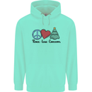 Peace Love Christmas Xmas Childrens Kids Hoodie Peppermint