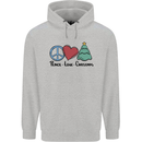 Peace Love Christmas Xmas Childrens Kids Hoodie Sports Grey