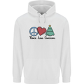 Peace Love Christmas Xmas Childrens Kids Hoodie White