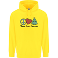 Peace Love Christmas Xmas Childrens Kids Hoodie Yellow