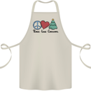 Peace Love Christmas Xmas Cotton Apron 100% Organic Natural