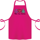 Peace Love Christmas Xmas Cotton Apron 100% Organic Pink
