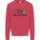 Peace Love Christmas Xmas Kids Sweatshirt Jumper Heliconia