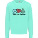 Peace Love Christmas Xmas Kids Sweatshirt Jumper Peppermint