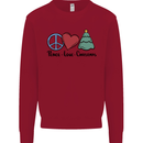 Peace Love Christmas Xmas Kids Sweatshirt Jumper Red