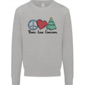 Peace Love Christmas Xmas Kids Sweatshirt Jumper Sports Grey