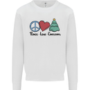 Peace Love Christmas Xmas Kids Sweatshirt Jumper White