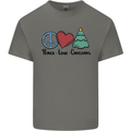 Peace Love Christmas Xmas Mens Cotton T-Shirt Tee Top Charcoal