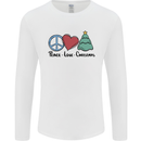 Peace Love Christmas Xmas Mens Long Sleeve T-Shirt White