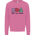 Peace Love Christmas Xmas Mens Sweatshirt Jumper Azalea