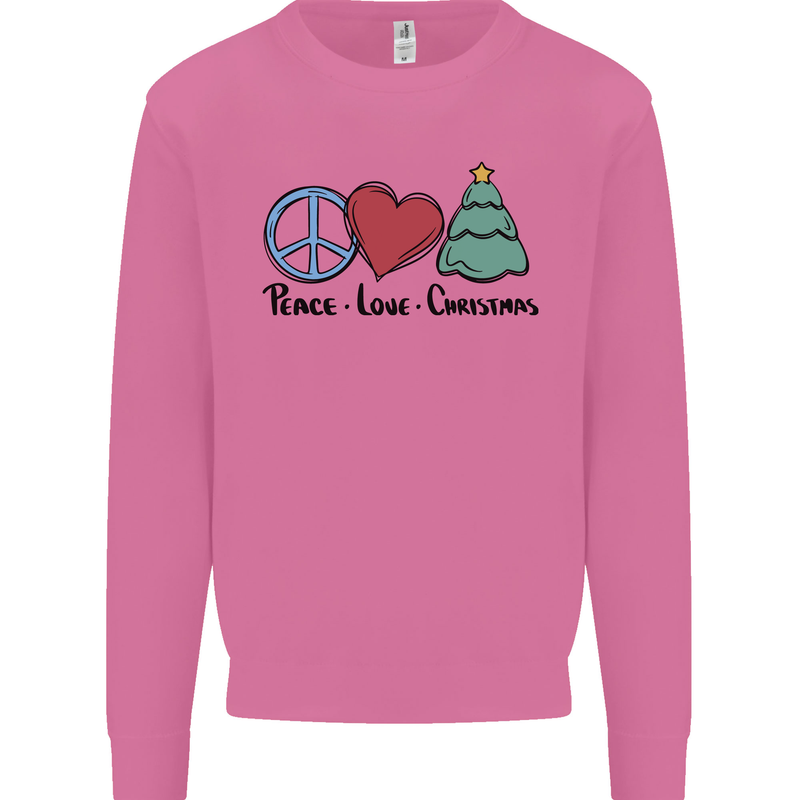 Peace Love Christmas Xmas Mens Sweatshirt Jumper Azalea