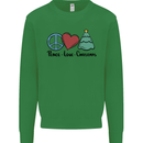 Peace Love Christmas Xmas Mens Sweatshirt Jumper Irish Green