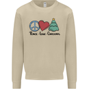 Peace Love Christmas Xmas Mens Sweatshirt Jumper Sand