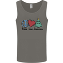 Peace Love Christmas Xmas Mens Vest Tank Top Charcoal