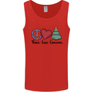 Peace Love Christmas Xmas Mens Vest Tank Top Red